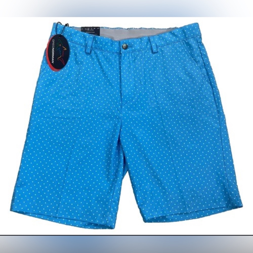 Greg Norman Collection Blue Polka Dot Shorts